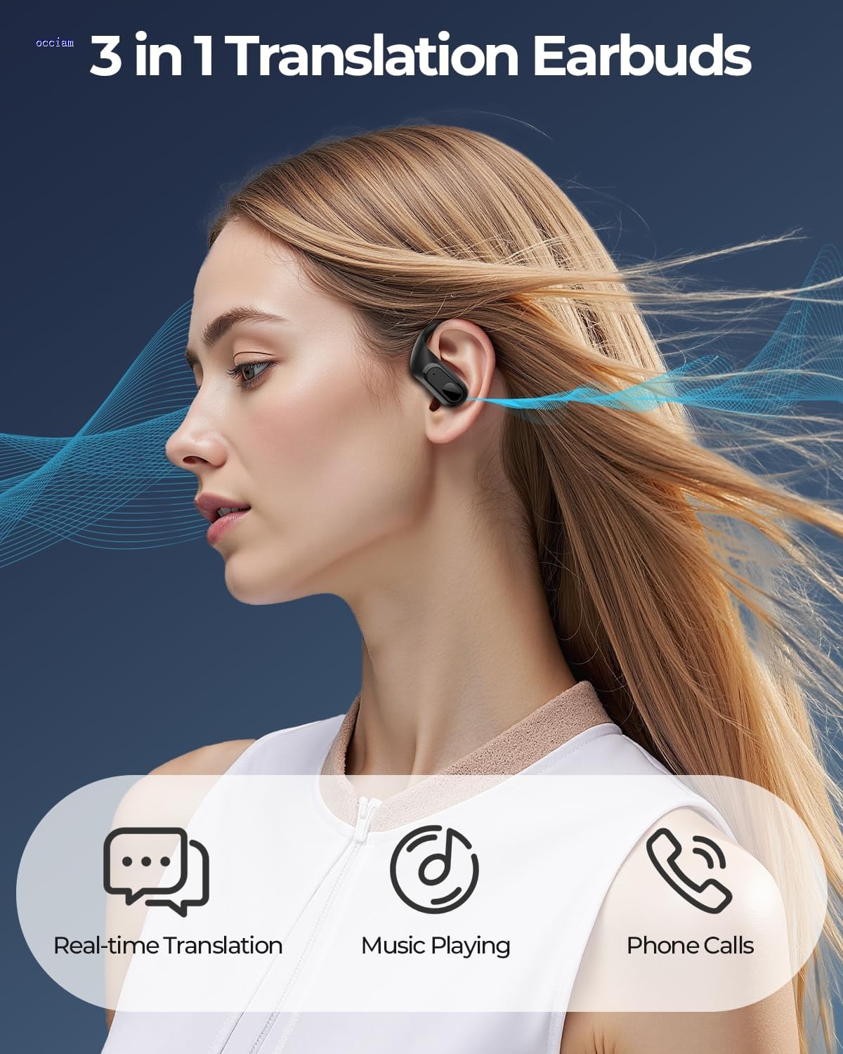 AI Translation Earbuds Real Time, 164 Language Translator Earbuds 96H